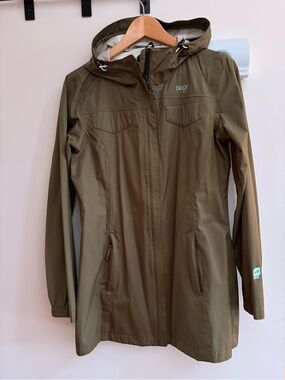 Orage Olive Hooded Women's Trench Coat